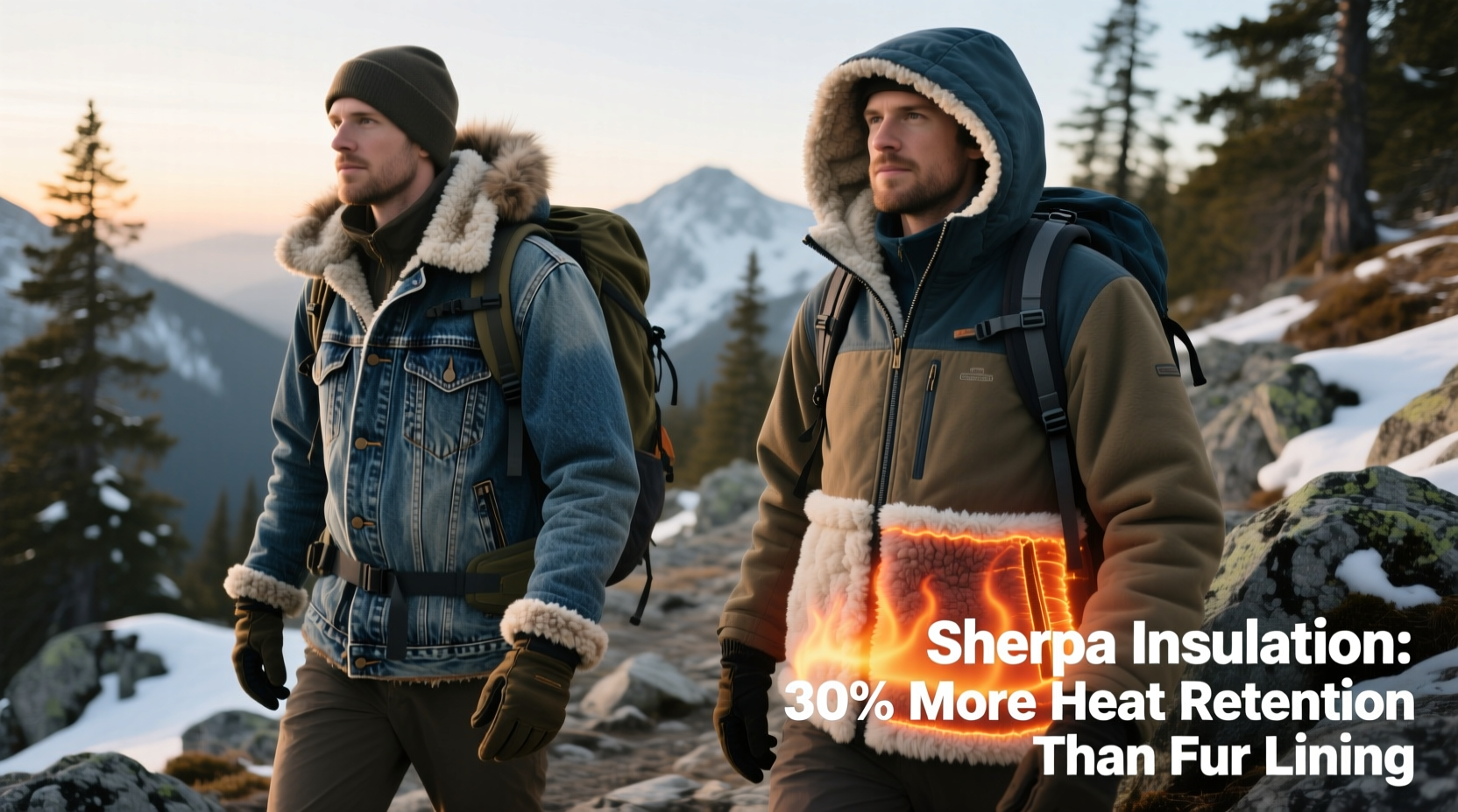 denim jacket with fur lining vs sherpa which insulates better on hikes