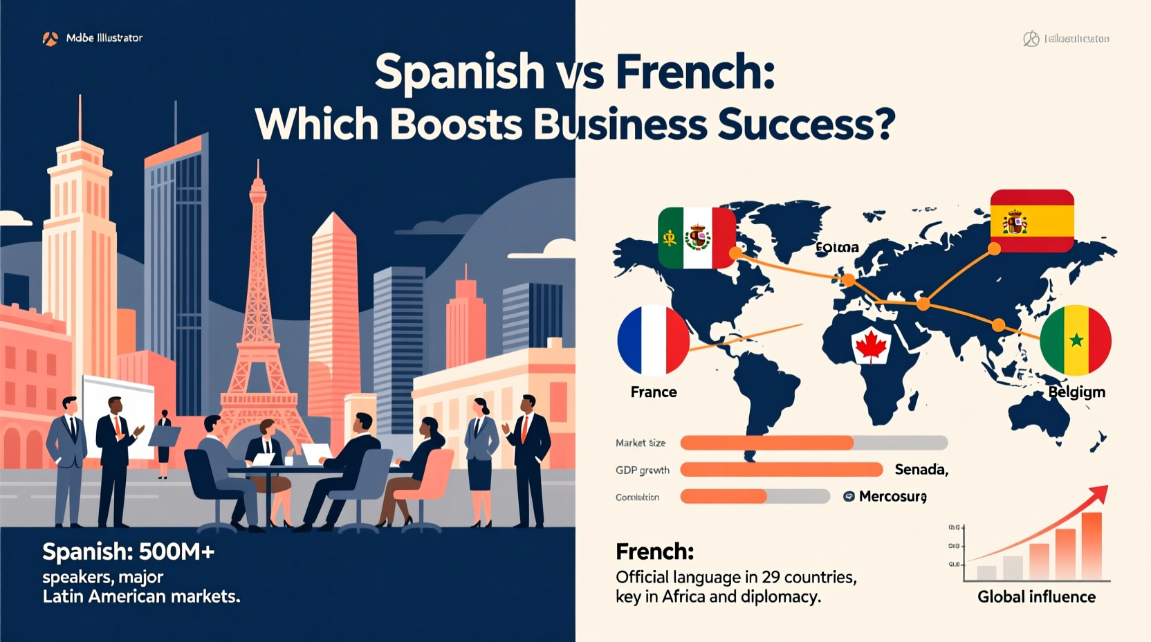 learning spanish vs french which language is actually more useful for business