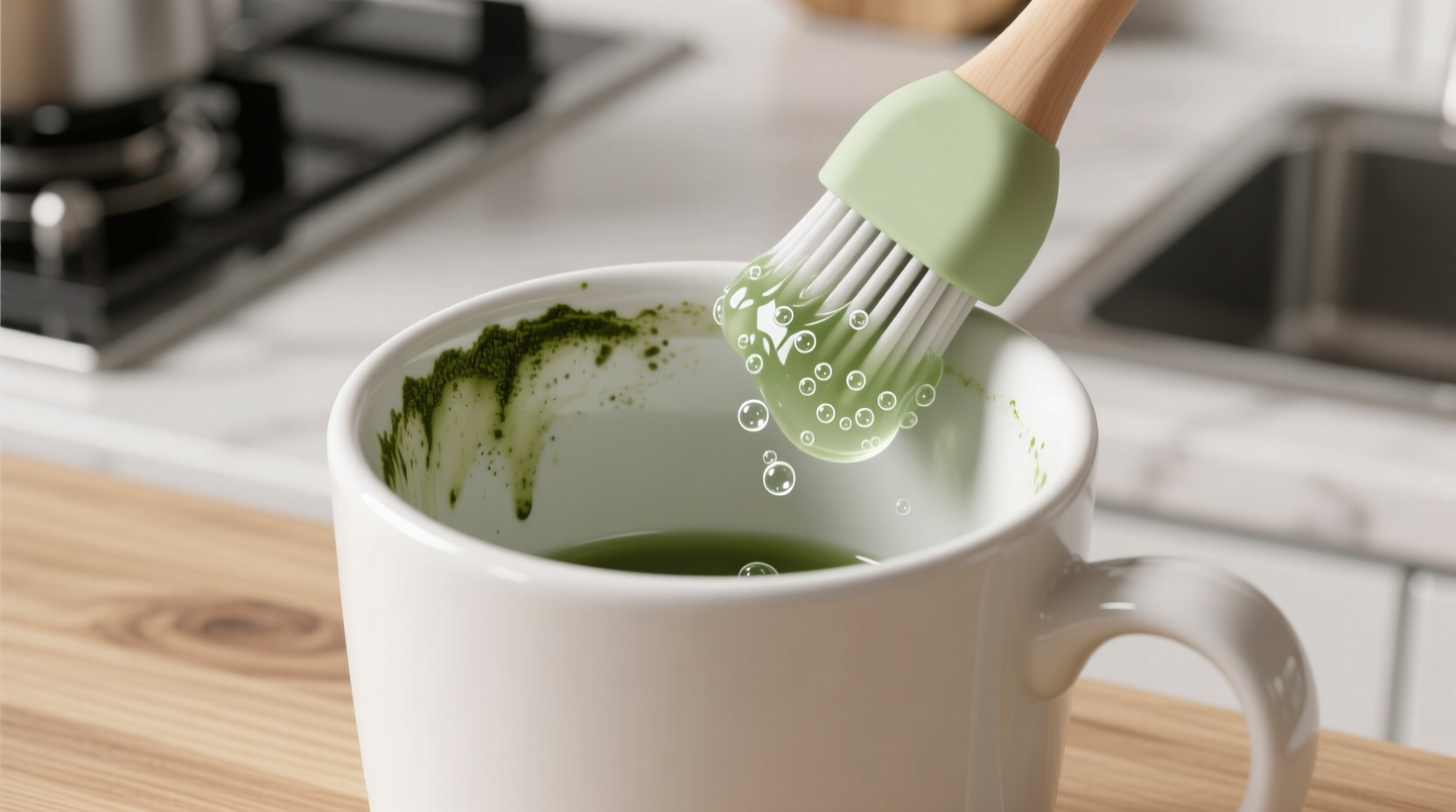 how to remove dried matcha stains without scrubbing