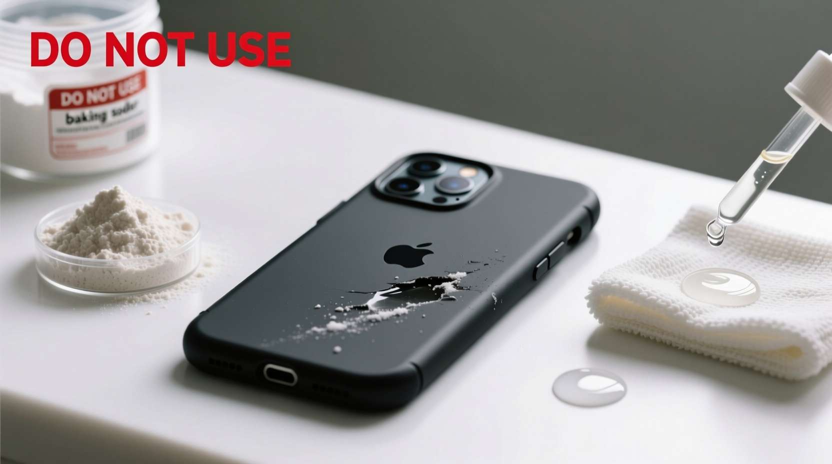 baking soda paste matte black cases