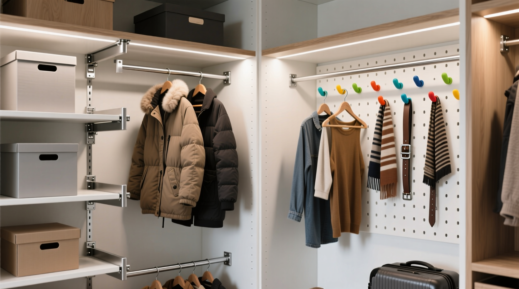 closet organization tips adjustable brackets vs pegboard