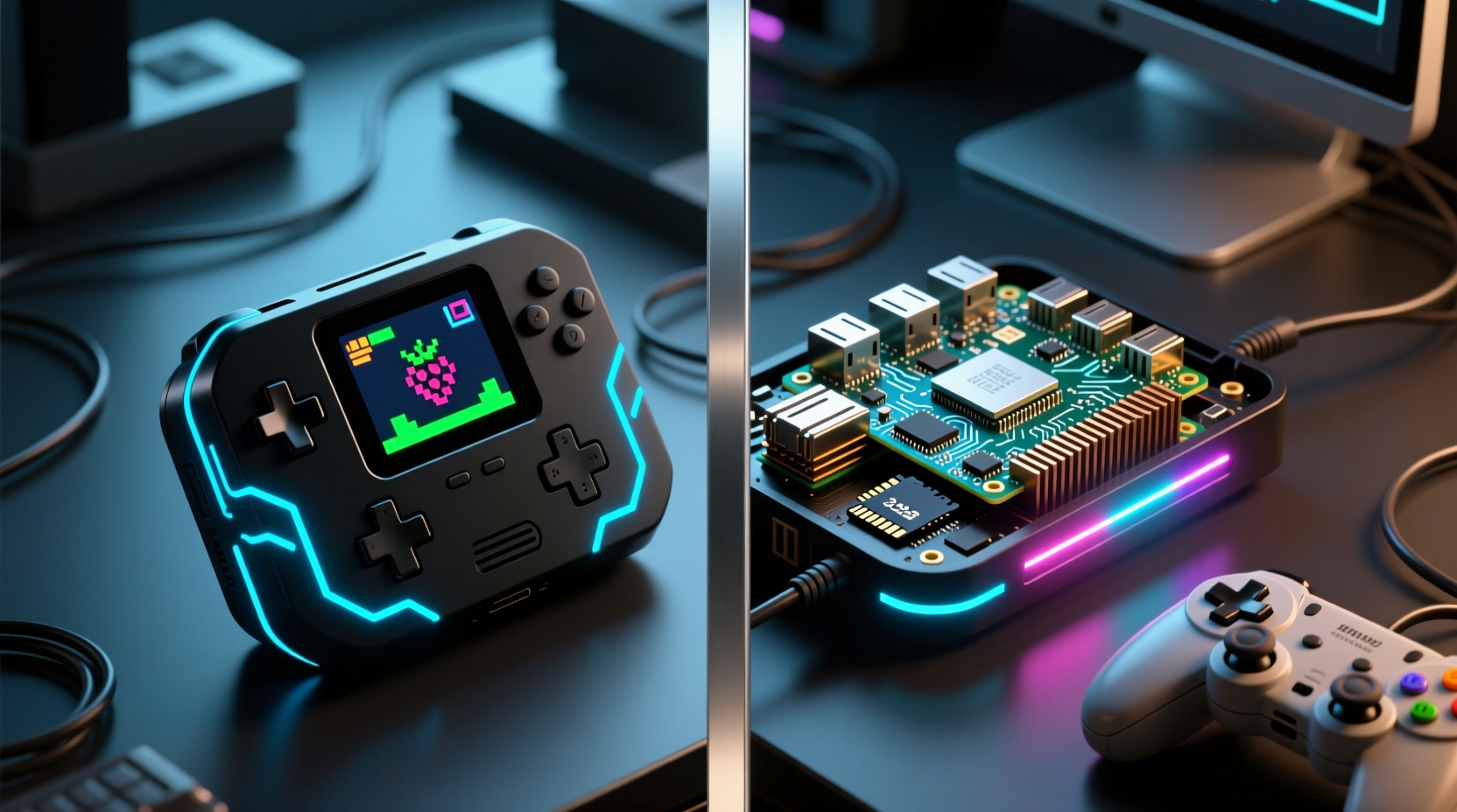 build a split screen raspberry pi powered portable ret