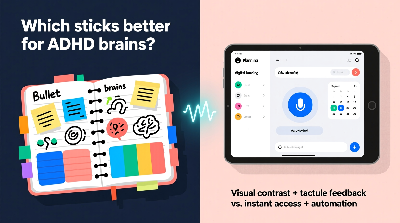 bullet journal vs digital planner which sticks better for adhd brains