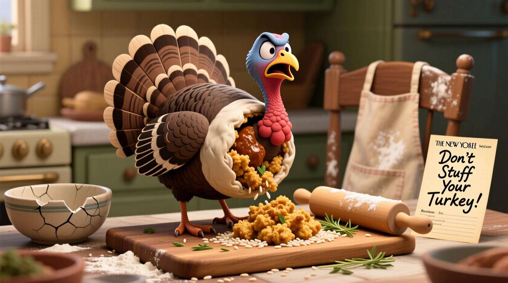dont stuff your turkey put cooked stuffing in while th