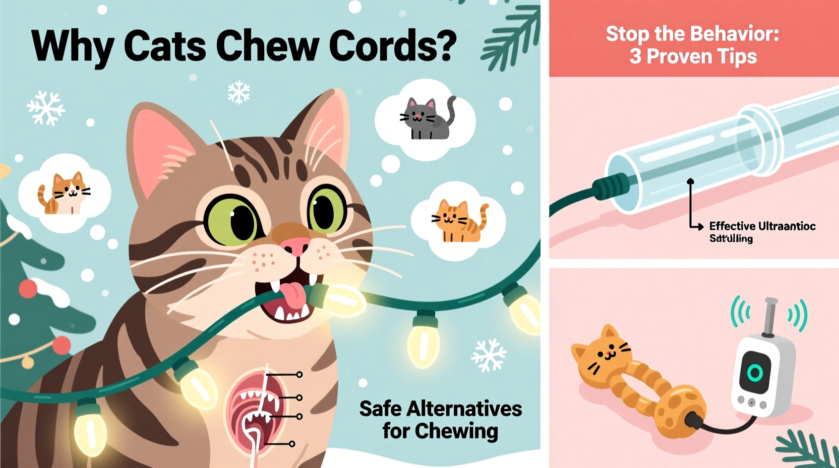 why do cats chew on christmas light cords and how to stop them