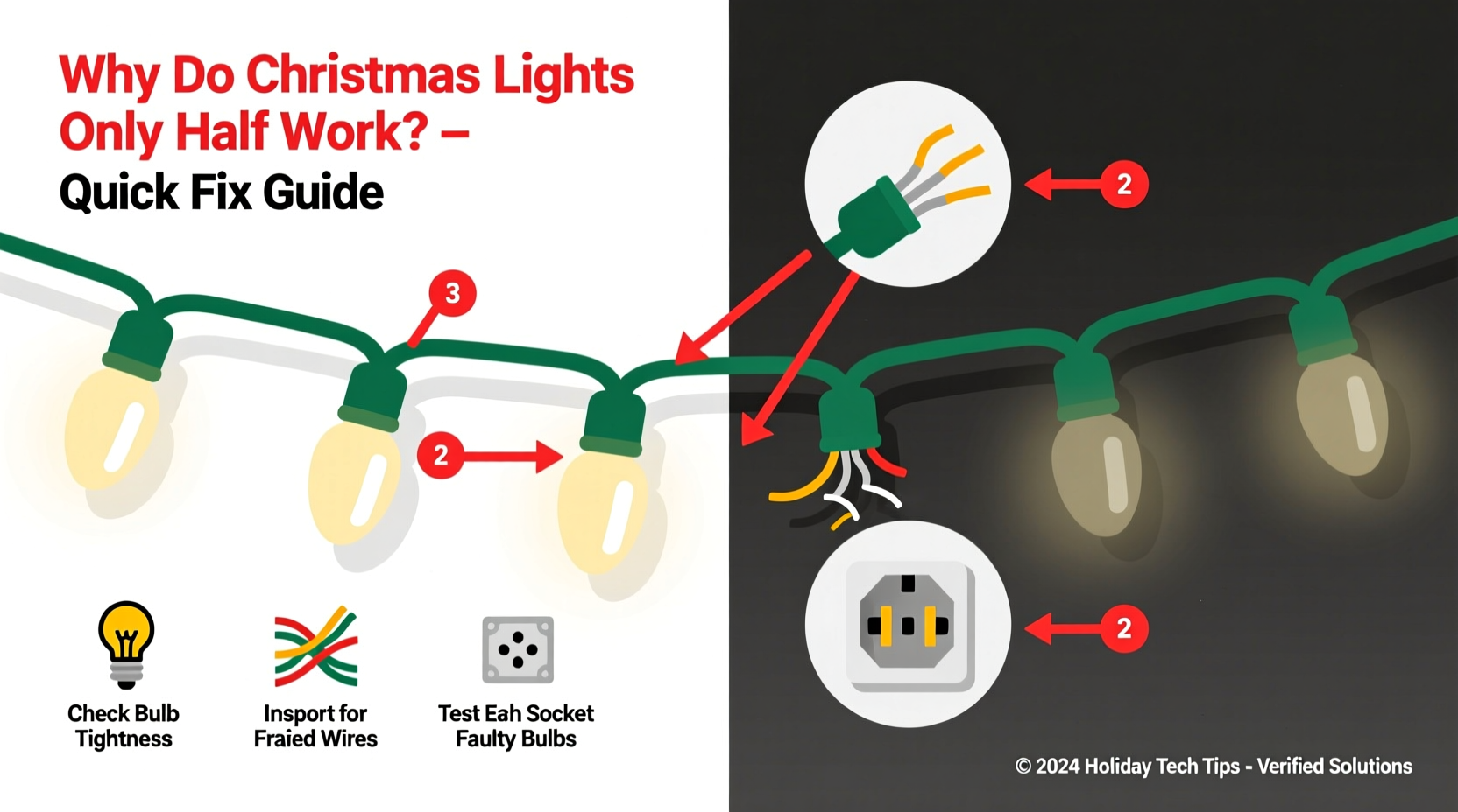 why do christmas lights sometimes only half work troubleshooting guide