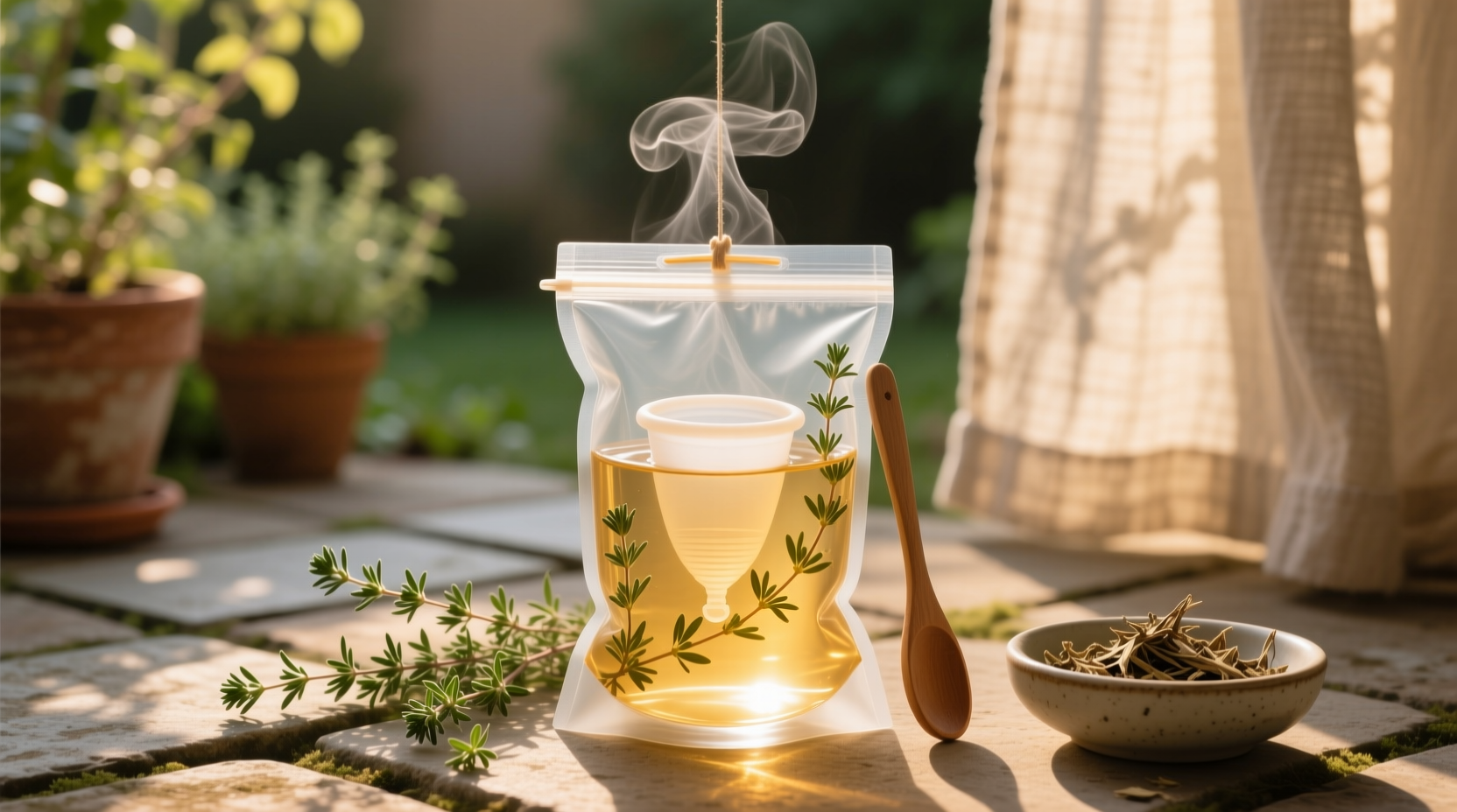 eco friendly cleaning tips sanitize pouches with solarized thyme water