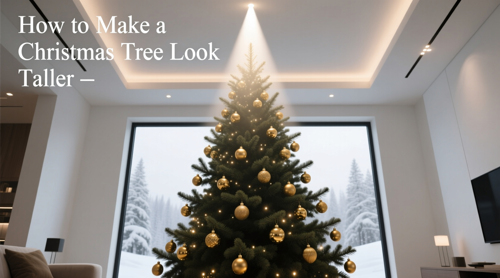 how to make a christmas tree look taller using strategic light placement and branch angles