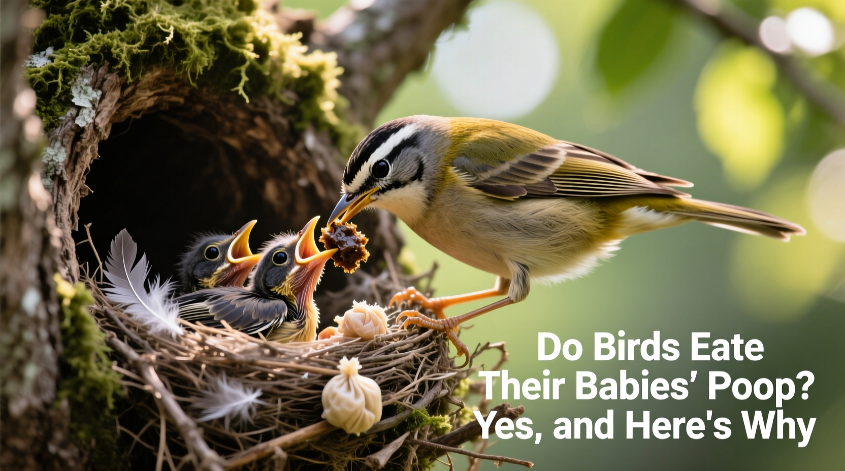 do birds eat their babies poop