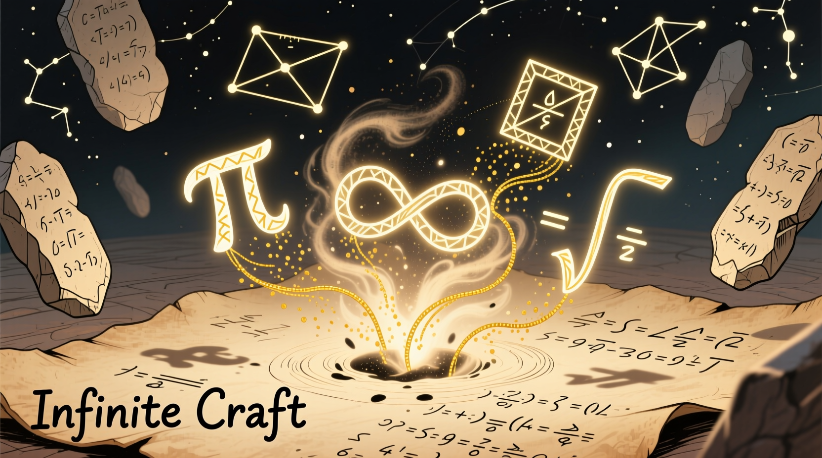 Mathematical symbols creation process in Infinite Craft