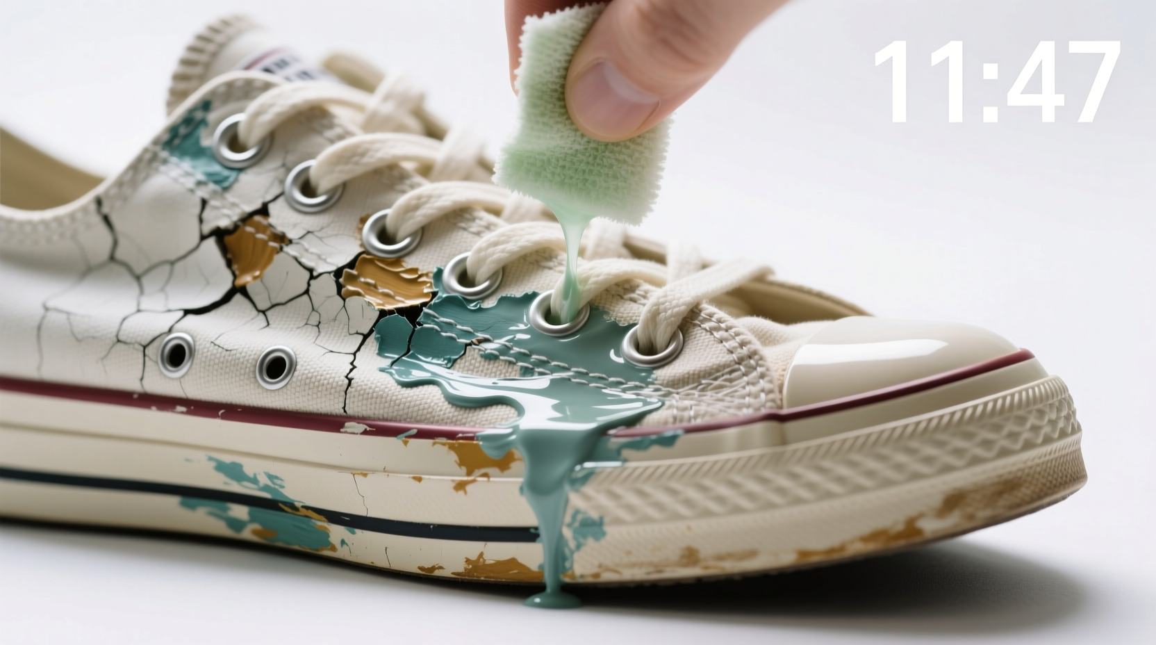 remove acrylic paint from canvas sneakers