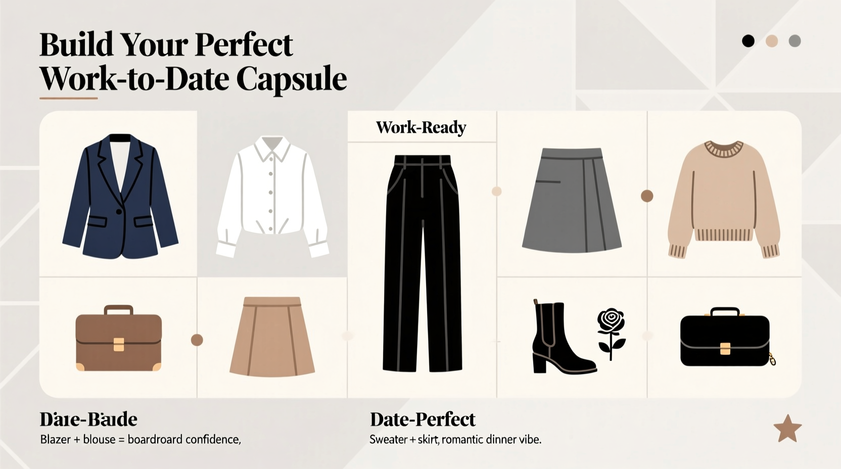 how to create a capsule wardrobe that works for both work and dates