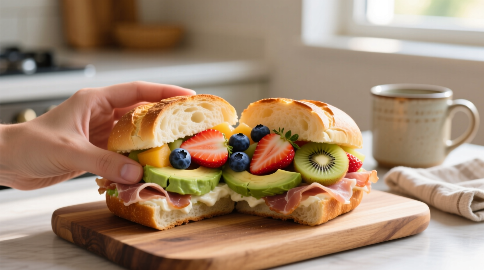 add fruit to breakfast sandwiches for a fresh alternati