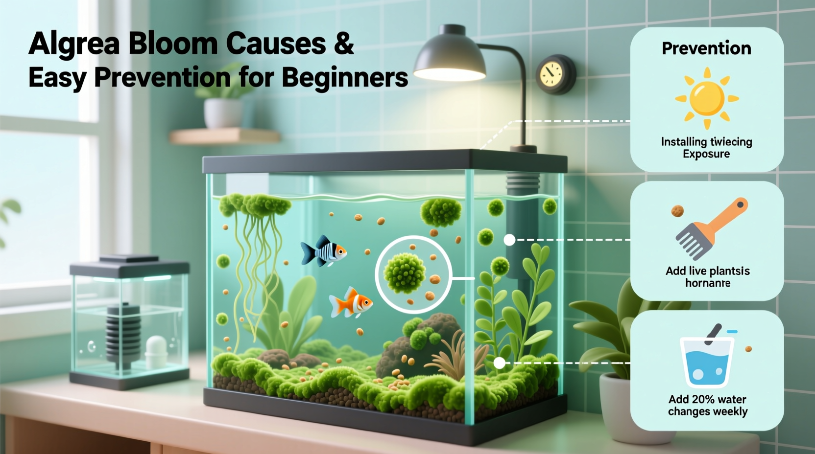 Picture of Fish Tank Algae Bloom Causes And Easy Prevention Methods For Beginners