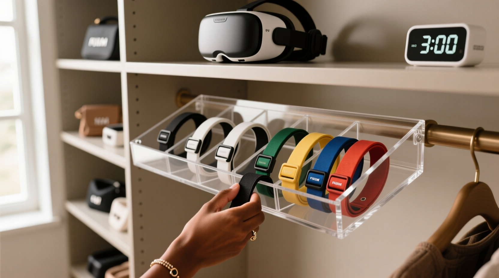 closet organization tips for vr straps wristbands