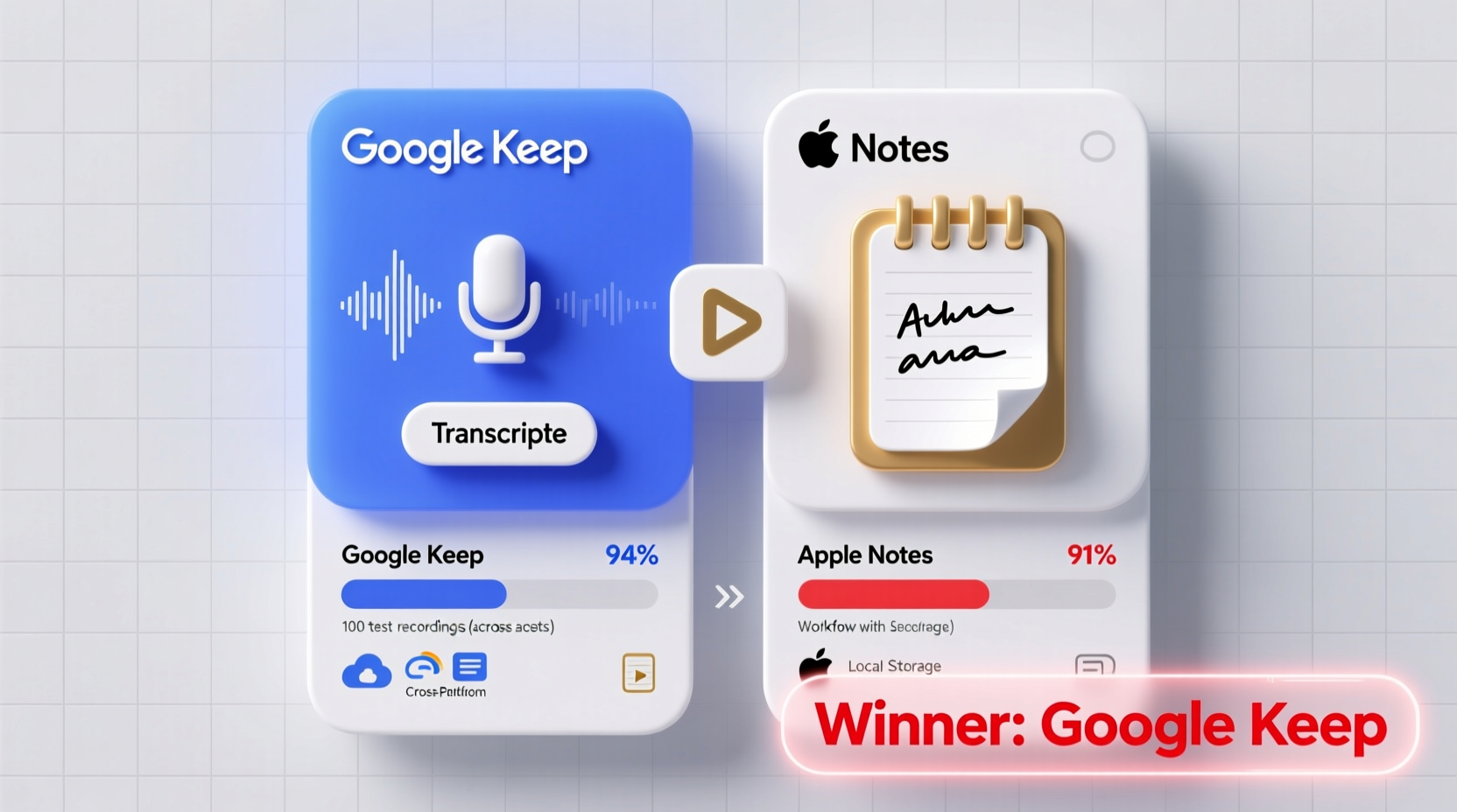 Google Keep vs Apple Notes: Voice Memo Accuracy