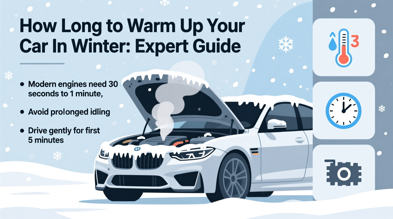 how long to warm up car in winter