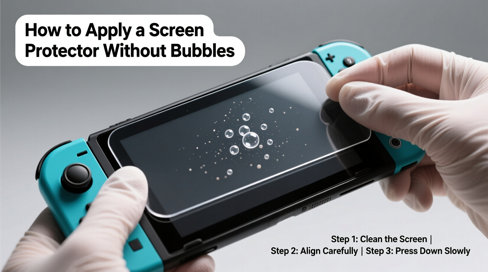 protecting your switch lite how to apply a screen protector without bubbles