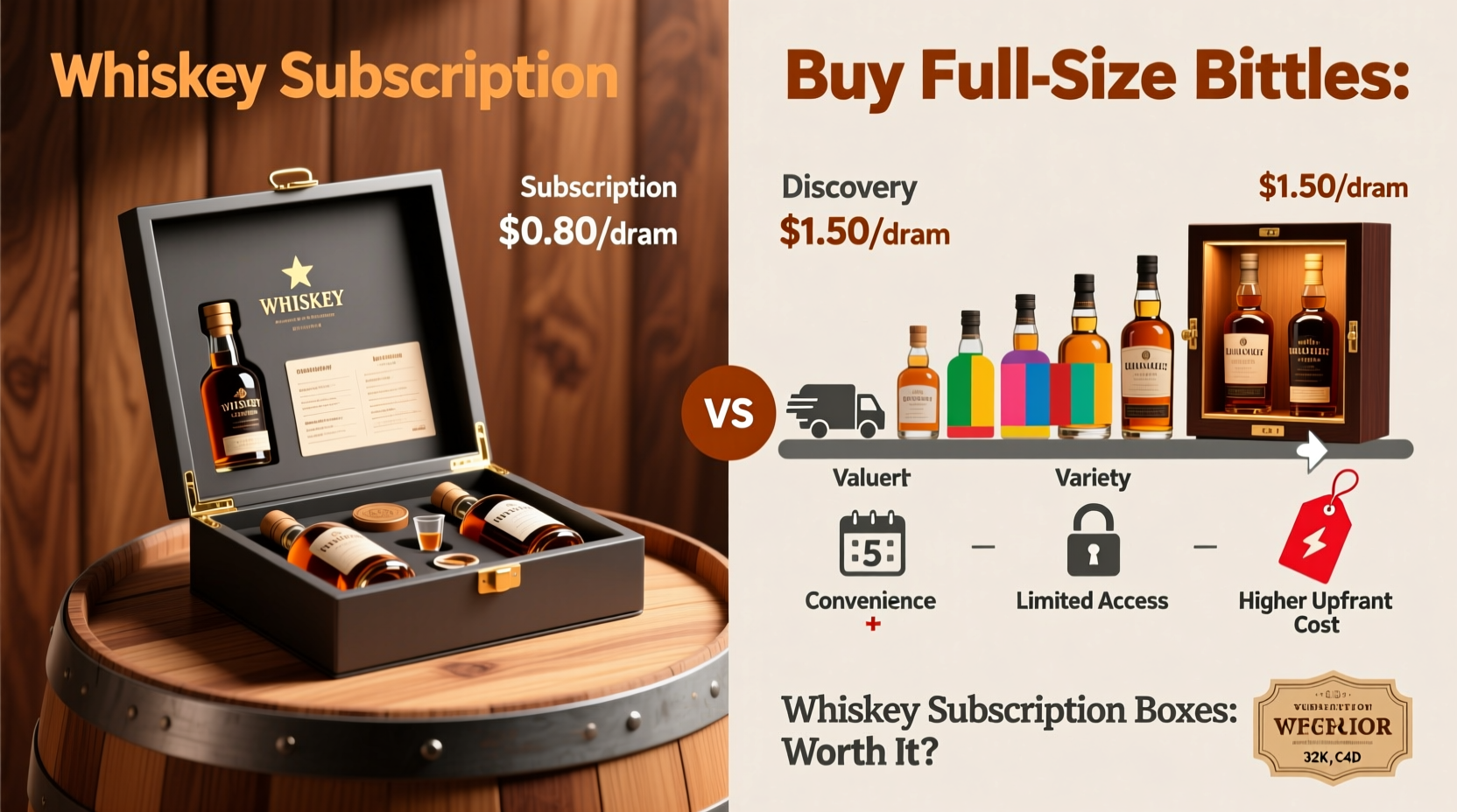 whiskey subscription boxes are they worth it compared to buying full-size bottles