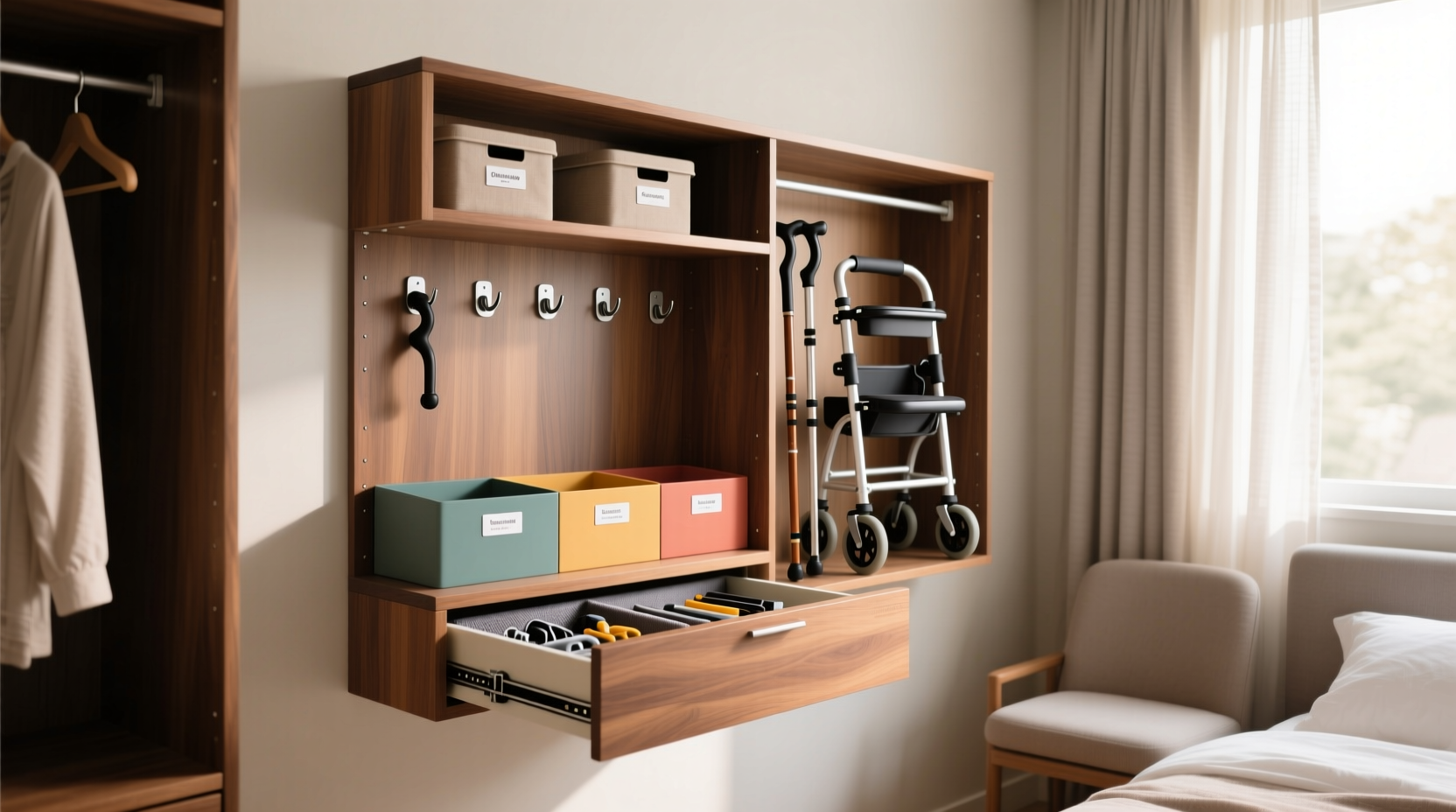 closet organization for mobility aids