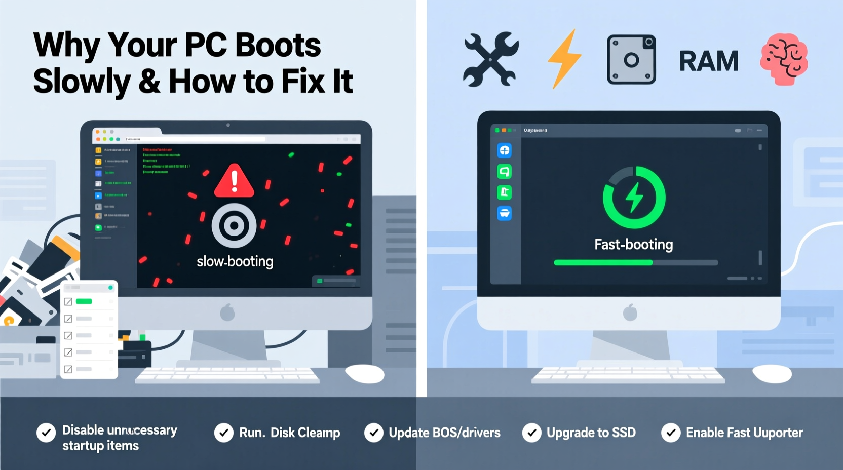 why does my computer take forever to boot up and how to speed it up