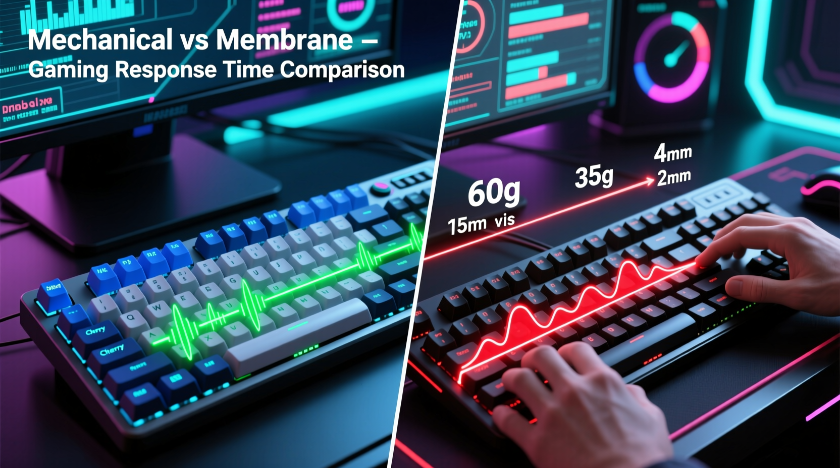 mechanical keyboard vs membrane for gaming response time compared