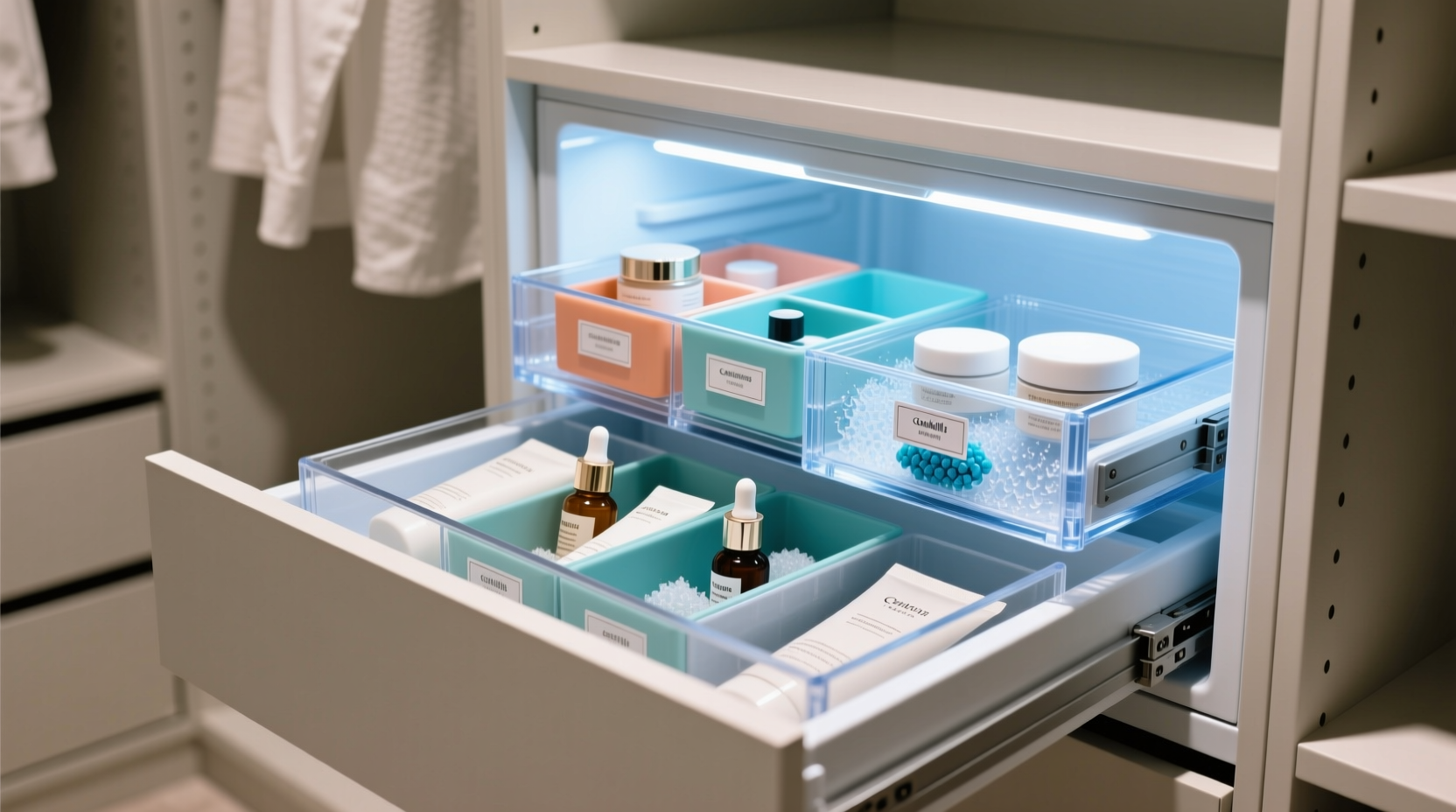beauty fridge drawer organization tips