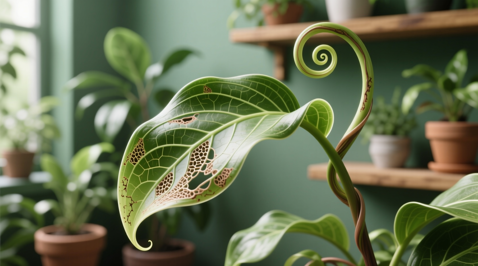 why are my rhaphidophoras leaves curling