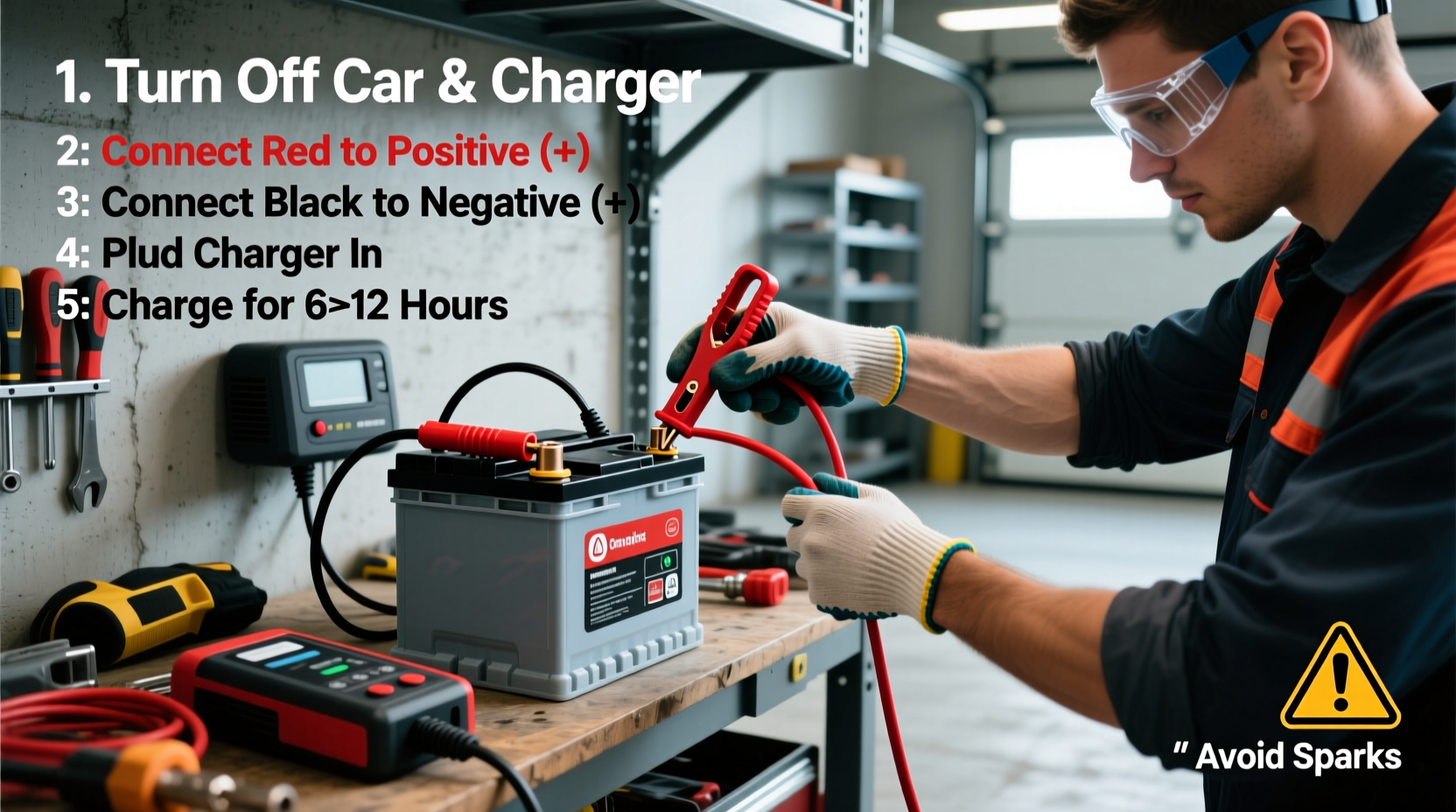 how to charge a car battery with a battery charger