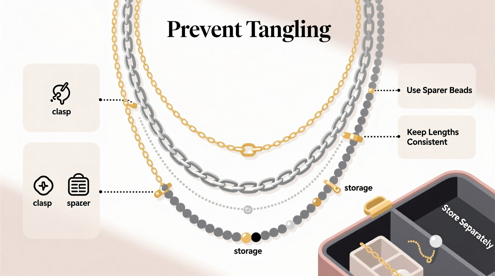 How To Prevent Necklace Tangling When Layering Multiple Chains