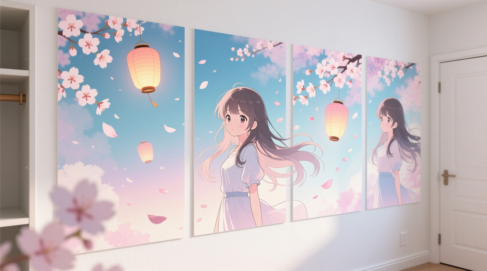 anime wallpaper panels for rental closets