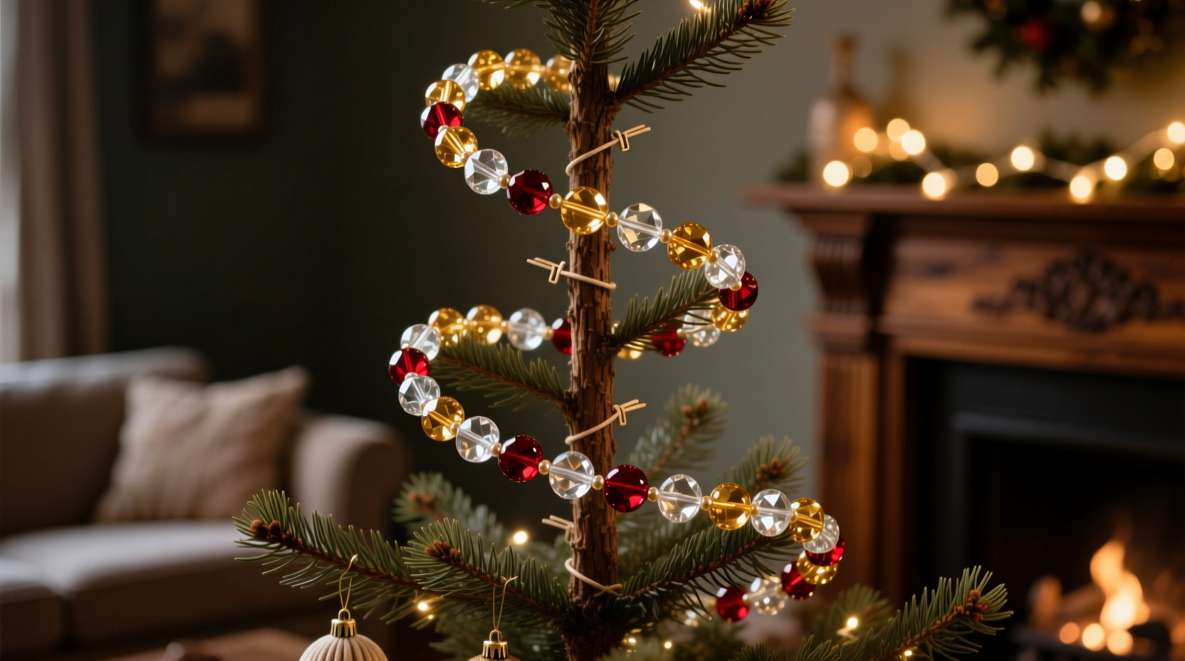 how to style a beaded garland on your christmas tree without sagging