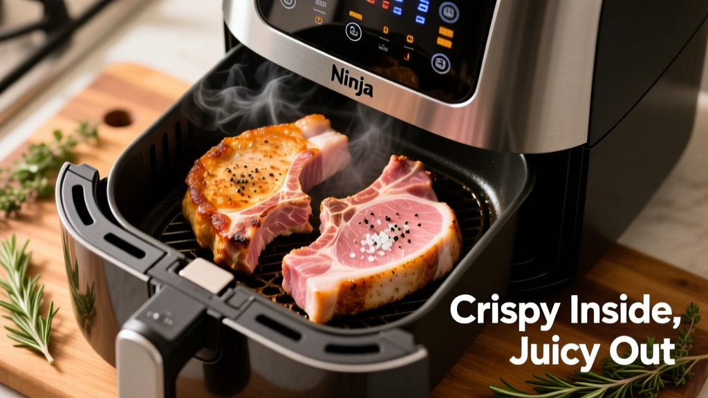Perfect Pork Chops in Ninja Air Fryer Oven (Crispy & Juicy!)