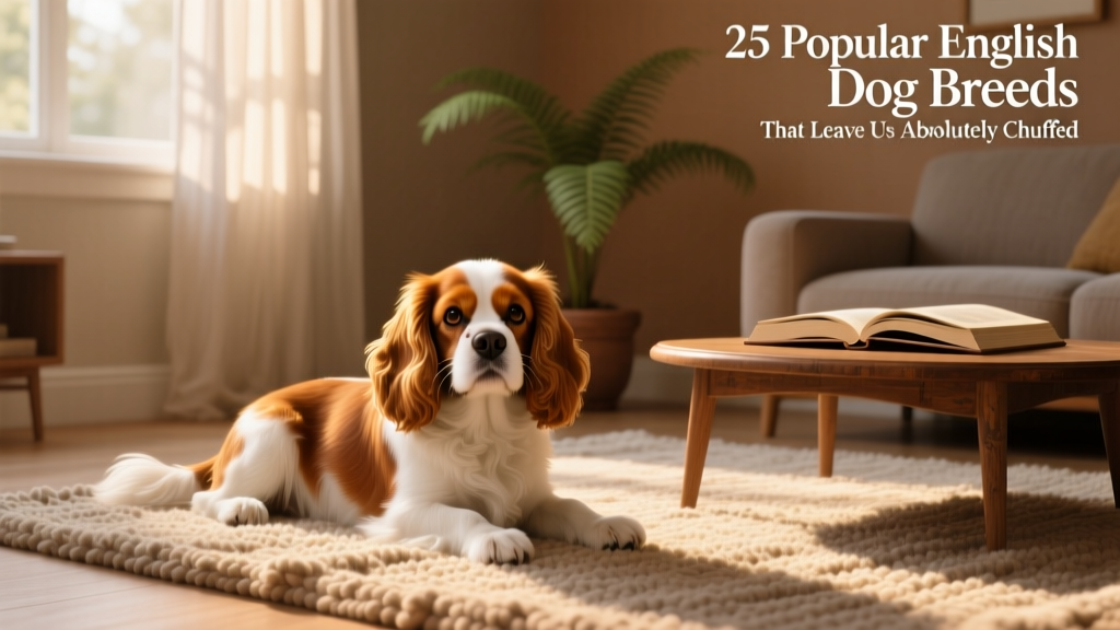 A soft-eyed Cavalier King Charles Spaniel resting peacefully on a sunlit rug
