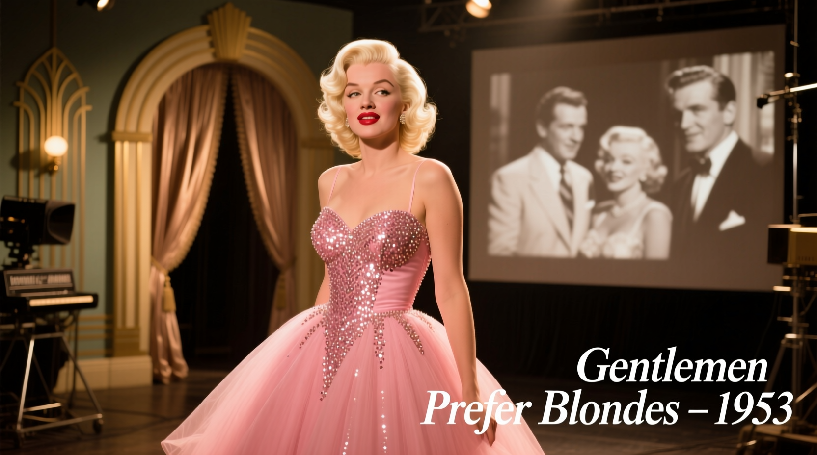 Marilyn Monroe in pink dress from Gentlemen Prefer Blondes
