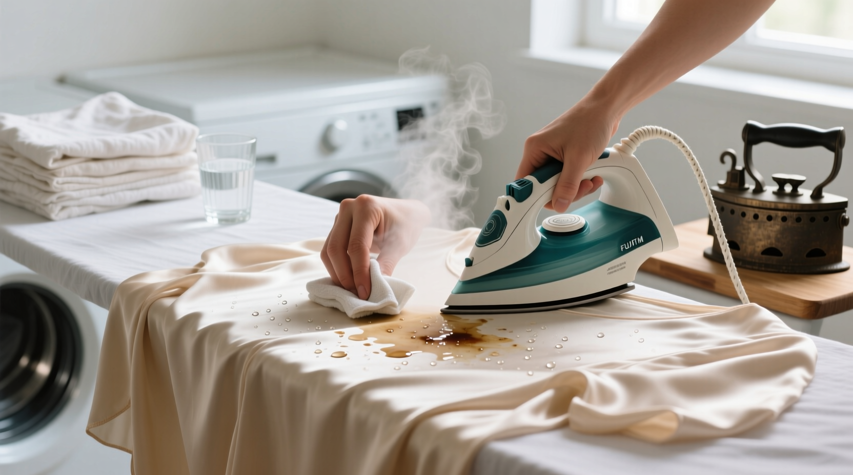 remove stains wash iron silk clothes