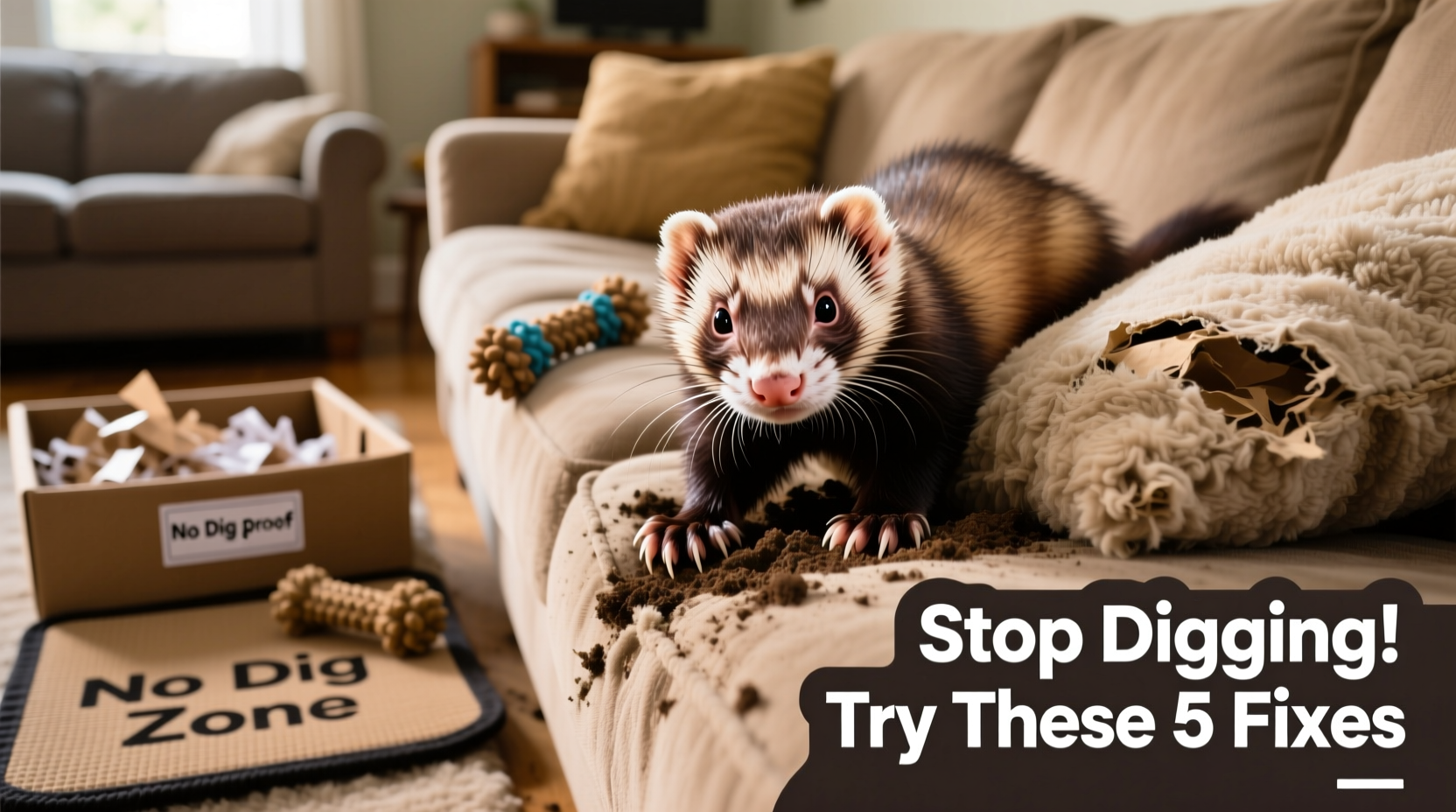 how to stop your ferret from digging in your couch cushions