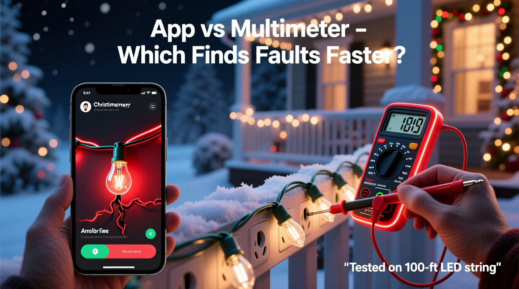 christmas light troubleshooting app vs physical multimeter which identifies faulty bulb location faster