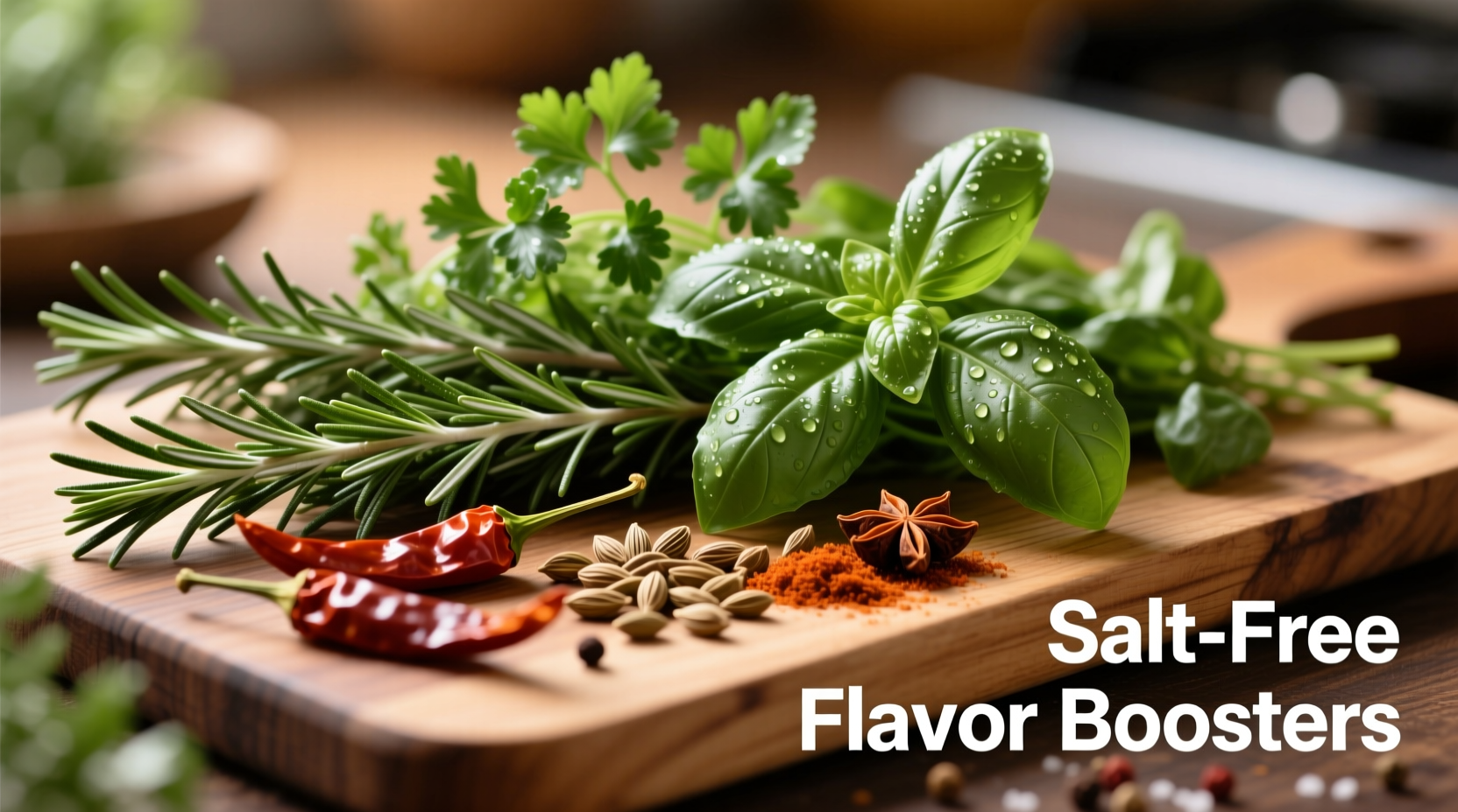 Fresh herbs and spices for salt reduction alternatives