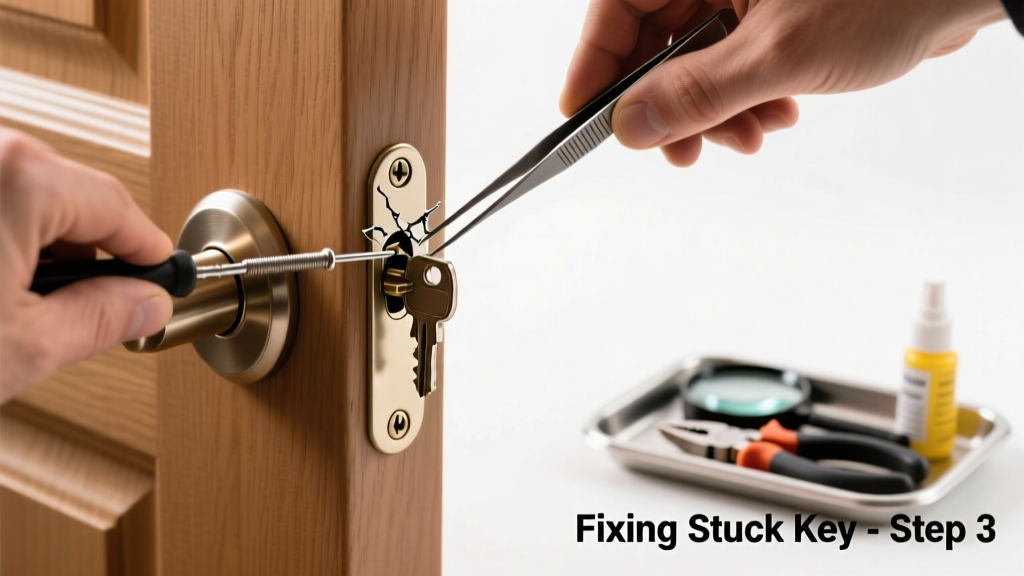 Fix a Broken Key Stuck in Kitchen Door Lock