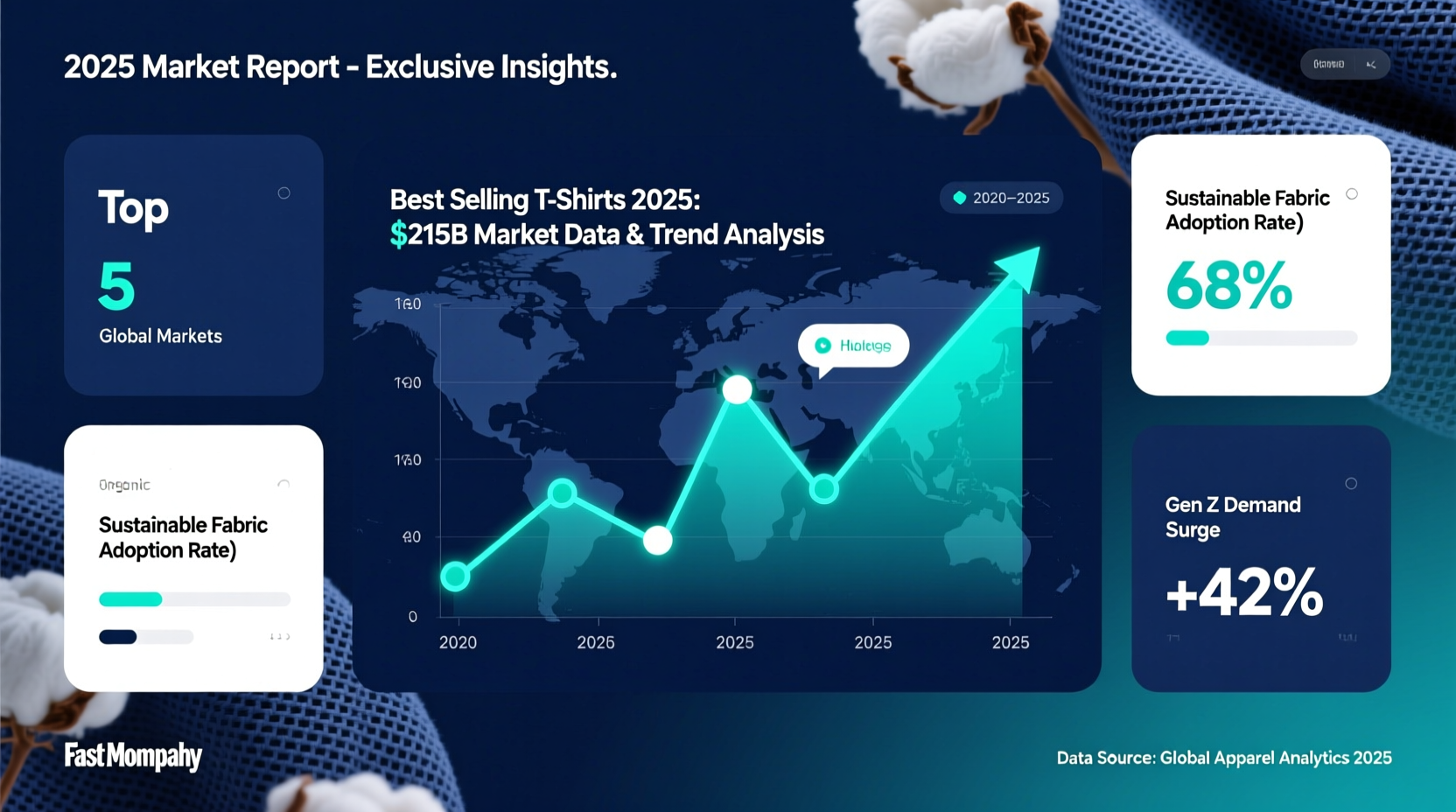 Best Selling T-Shirts 2025: $215B Market Data & Trend Analysis Report