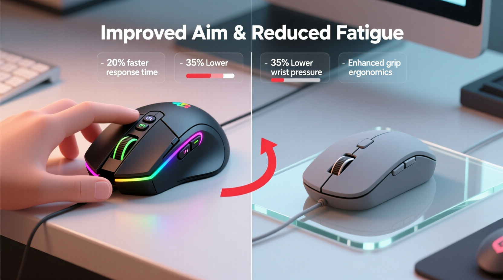 gaming mice vs standard mice which improves aim and reduces hand fatigue