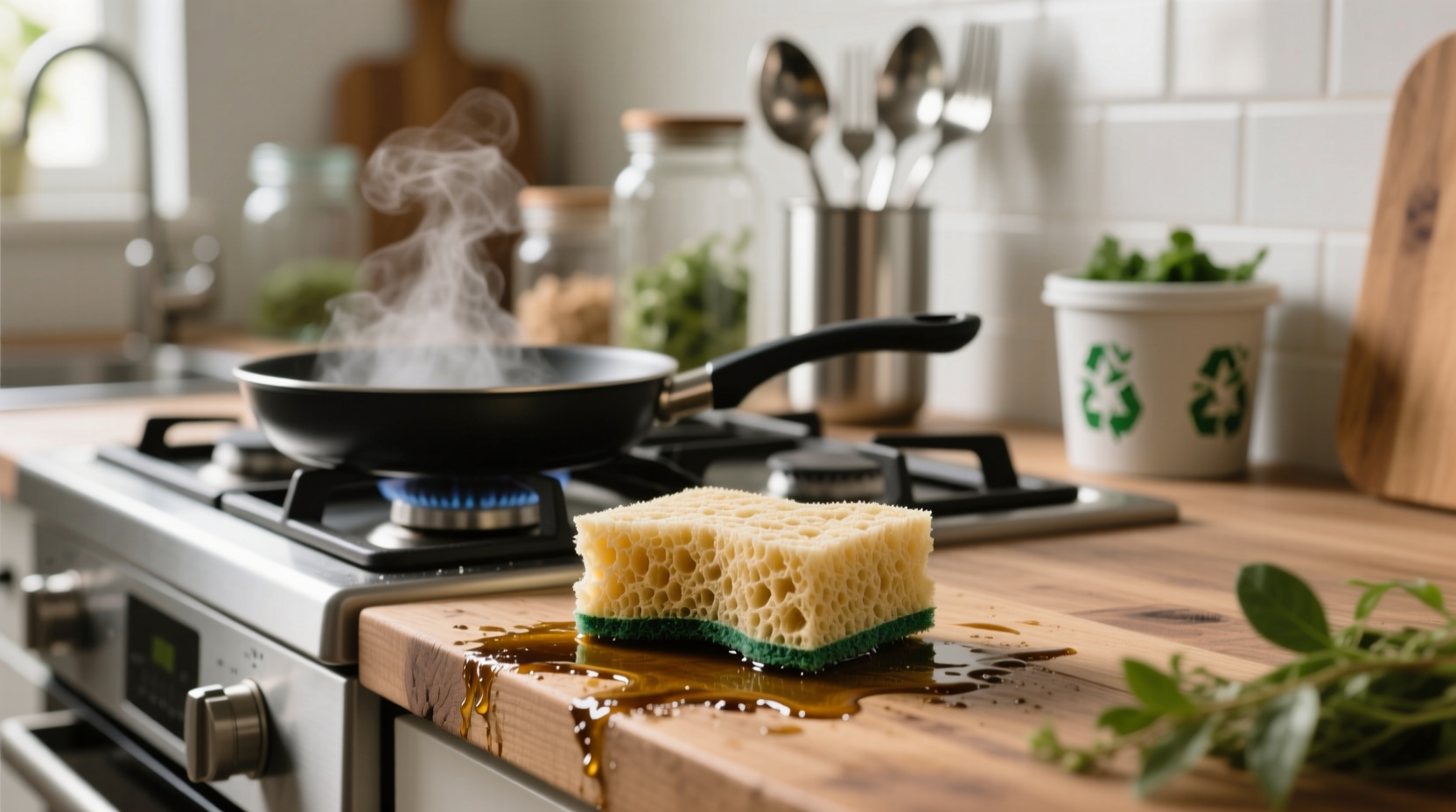 compostable vs cellulose sponges for greasy stovetops
