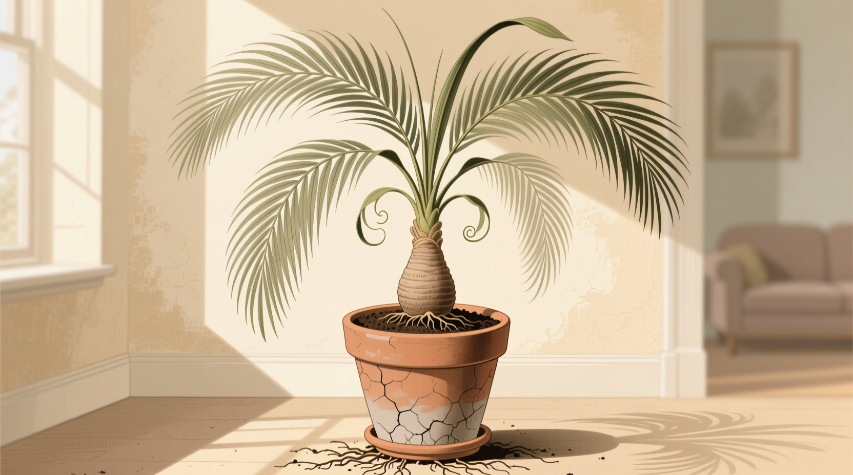 repot ponytail palm