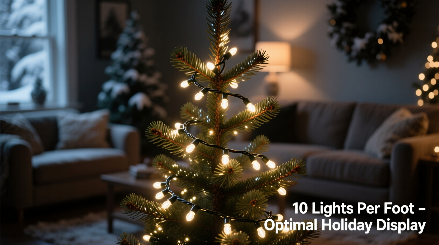 how many lights per foot for christmas tree