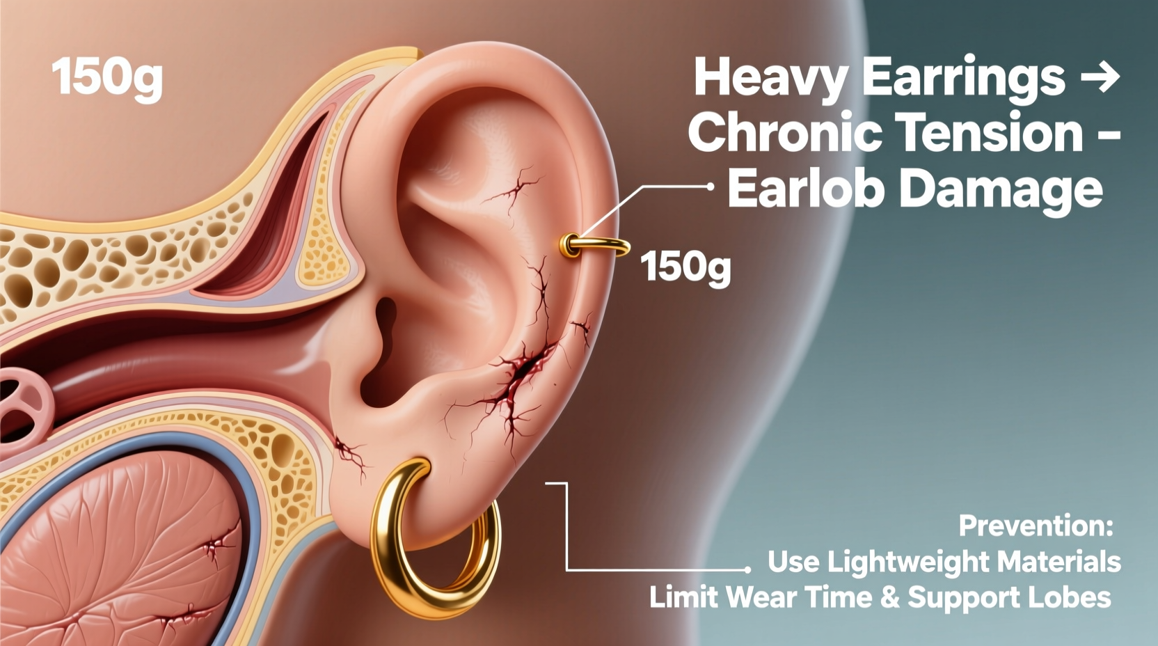 Heavy Earring Rip Does Wearing Heavy Earrings Damage Earlobes Over Time And How To Prevent It