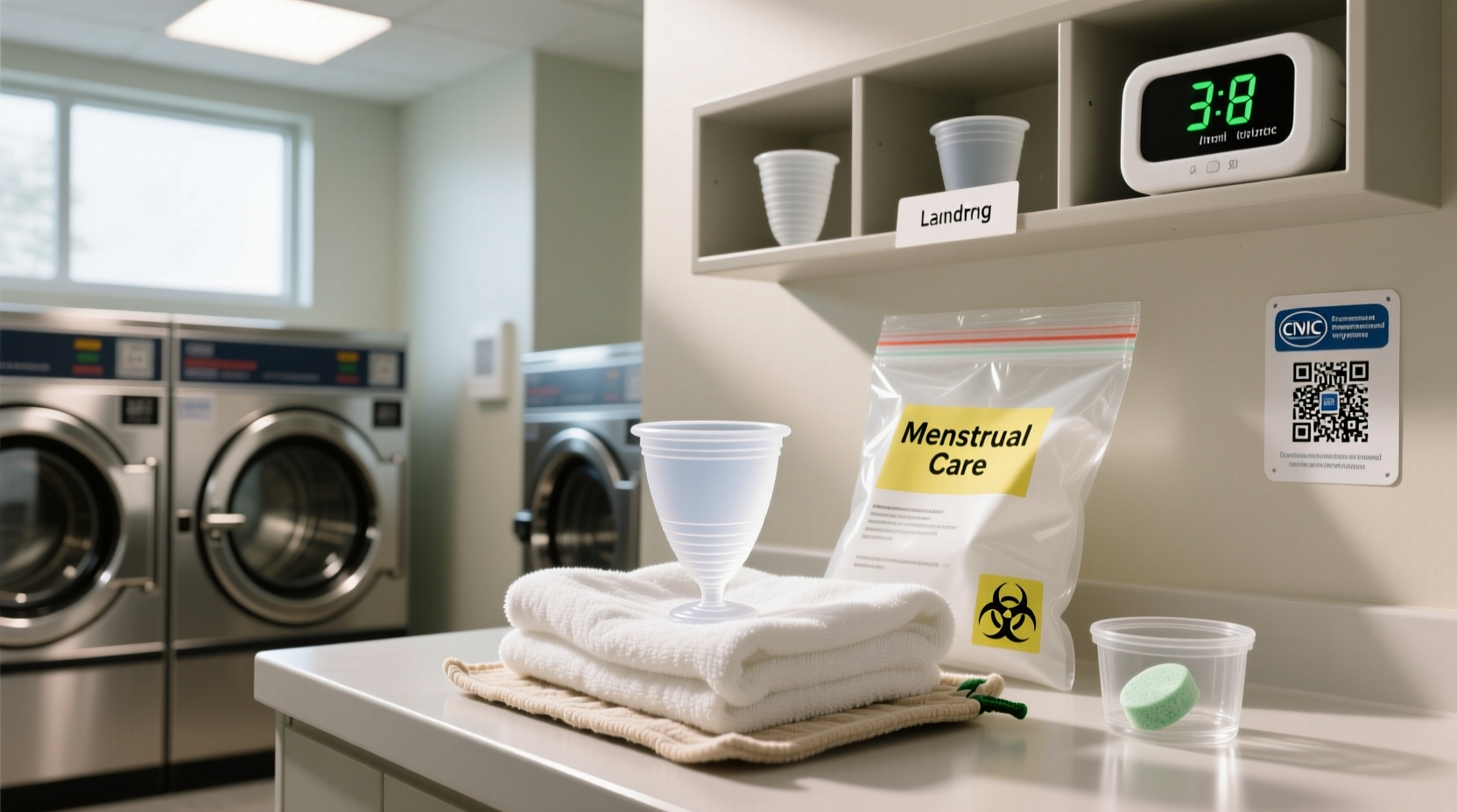 sanitize menstrual cups in shared laundry rooms