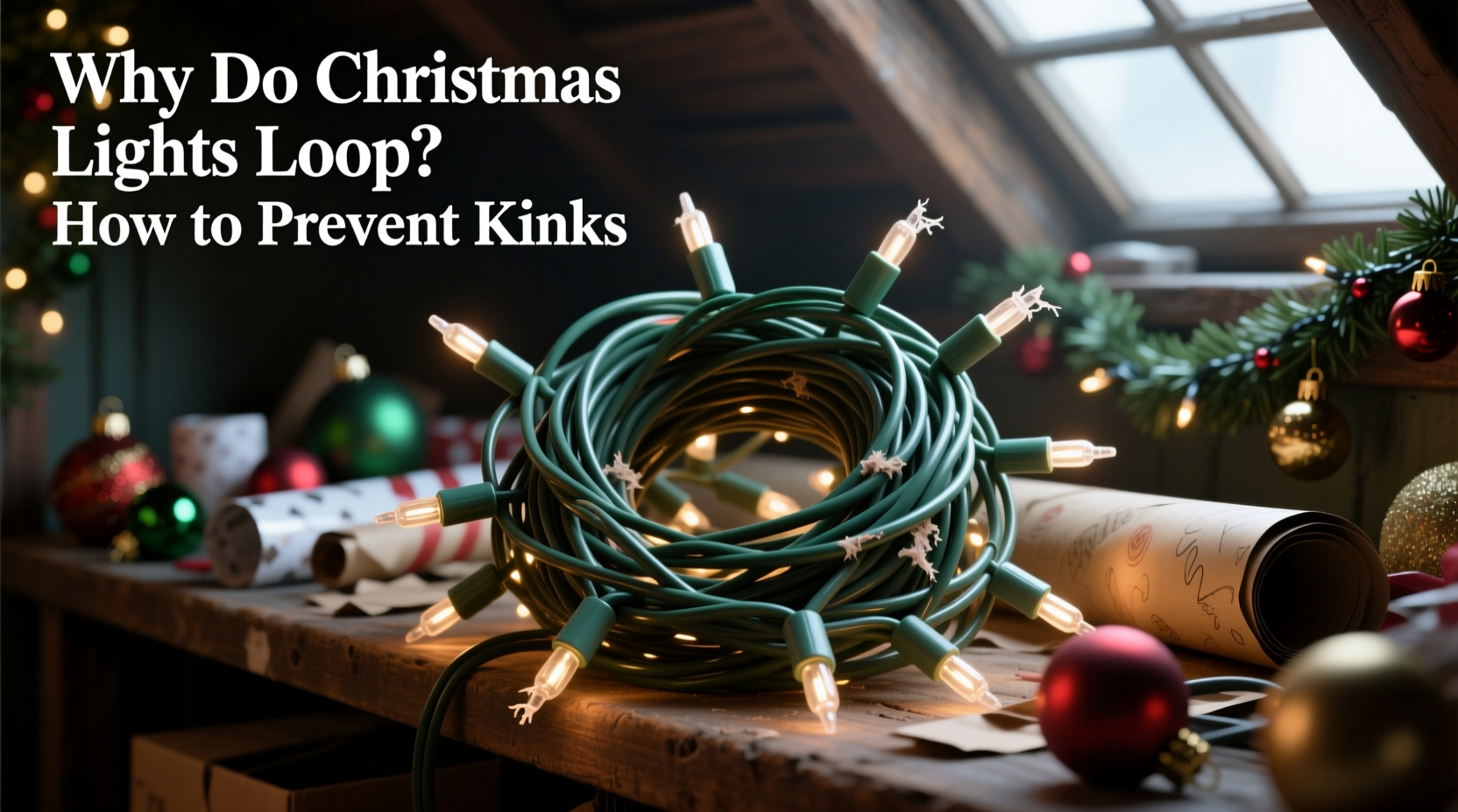 why do christmas lights form loops when stored and how to avoid kinks