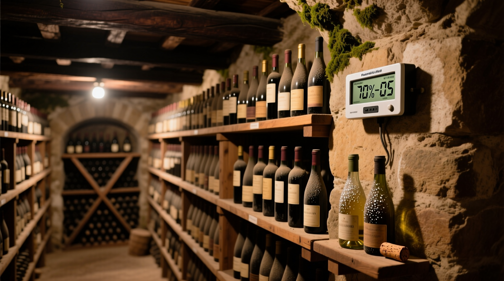 wine cave humidity control ideal levels for preserving vintage bottles