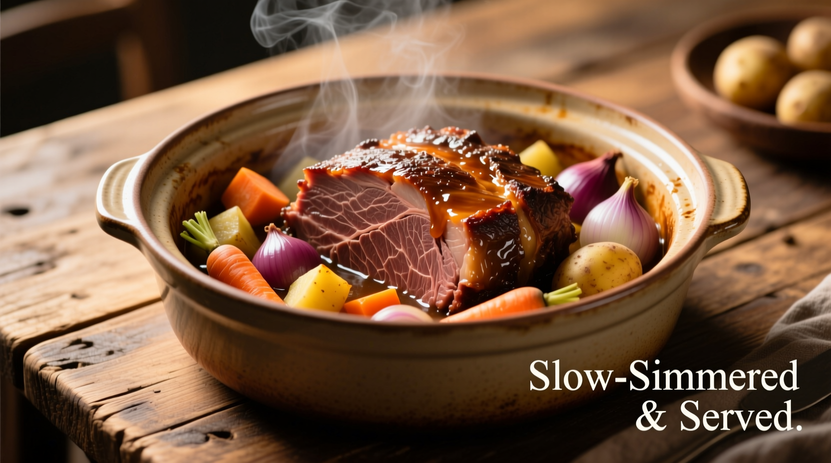 Fork-tender crock pot corned beef with vegetables